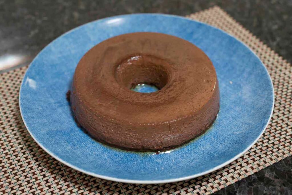 receita de pudim de chocolate de micro-ondas